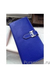 Hermes Bearn Wallet In Electric Blue Leather MG02759