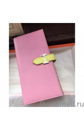 Hermes Bicolor Bearn Wallet In Pink Epsom Leather MG02857