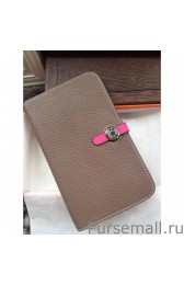Hermes Bicolor Dogon Wallet In Etain Leather MG01374