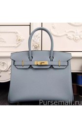 Hermes Birkin 30cm 35cm Bag In Blue Lin Epsom Leather MG00025
