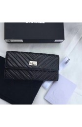 Top Chanel Classic Wallet Black In Lambskin Leather MG02723