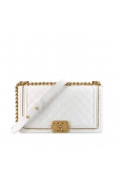 Best Chanel Boy Handbag A67086 White MG00631