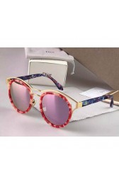 Best Dior Round Sunglasses Black / Gold Tone Lens Pink MG03796