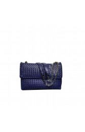 Bottega Veneta Baby Olimpia Bag In New Light Crey Intercciato Nappa Blue MG00151