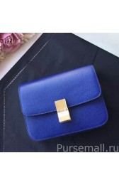Celine Medium Classic Box Bag In Blue Goatskin MG03186