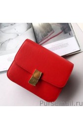 Celine Medium Classic Box Bag In Red Box Calfskin MG00727