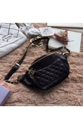 Chanel Bi Quilted Waist Bag in Crumpled Calfskin A57832 Black MG00432