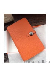Cheap Hermes Dogon Wallet In Orange Leather MG03113