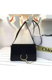 Chloe Faye Small Calf Leather Shoulder Bag Black 3S1126 MG00718