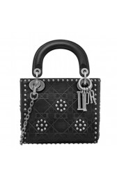 Christian Dior Lady Dior supple bag in calfskin leather Black MG01883