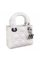 Copy Dior Lady Dior Patent Leather Handbag White MG01796