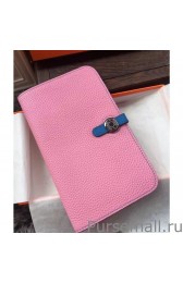 Copy Hermes Bicolor Dogon Wallet In Pink Leather MG00120