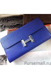 Copy Hermes Constance Long Wallet In Electric Blue Leather MG04056