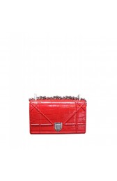 Copy Top Dior Calfskin Diorama Flap Bag Red MG03006