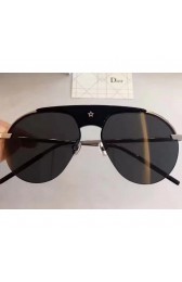 Dior evolution Aviator Sunglasses Black / Gold Tone Lens Silver Sunglasses MG04090
