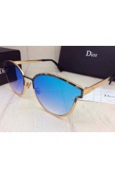Dior Symmetric Sunglasses Gold Temples Lens Blue MG02467