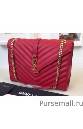 Fake AAA Saint Laurent Large Satchel Bag In Red Leather MG02923