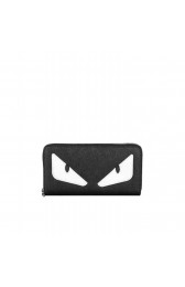 Fake Fendi Monster Zip-Around Wallet White MG02546
