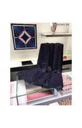 Fake Gucci GG Jacquard Pattern Knit Scarf With Fiinge Men Blue MG03072