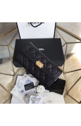 Fashion Replica Chanel Boy Clutch Classic Quilted Wallet Black MG03462
