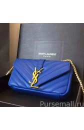 Fashion Saint Laurent Blue Baby Monogram Chain Bag MG00942