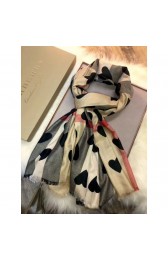Heart and Check Modal and Cashmere Scarf Black MG03172