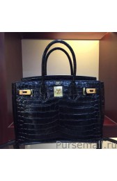 Hermes Birkin 30cm 35cm Bag In Black Crocodile Leather MG00829