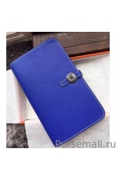 Hermes Dogon Wallet In Electric Blue Leather MG01988