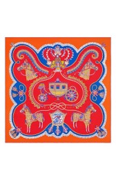 Hermes Red Paperoles Silk Twill Scarf MG03521